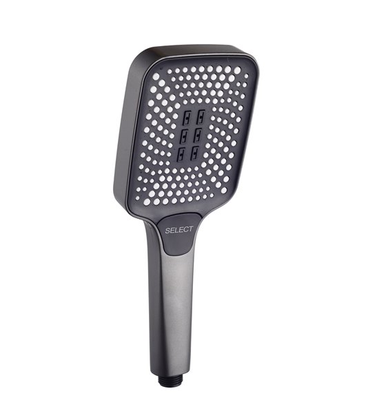 מקלח יד מלבני 3 מצבים 11X9 ס"מ מאיה אפור מטאלי