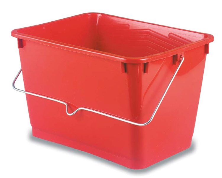 דלי צבע מלבני "10 אדום 12 ל'