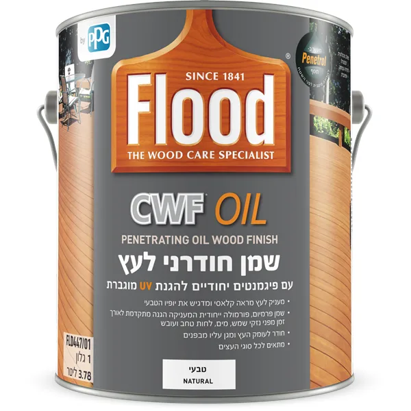 שמן חודרני לעץ 1 גלון FLOOD