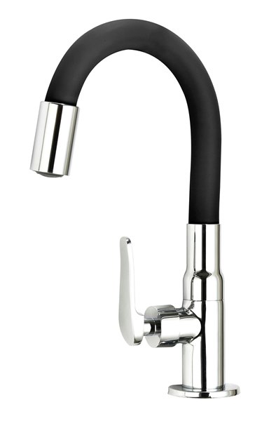 ברז פרח מים קרים פית גומי שחורה AQUILA