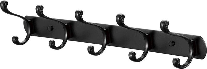 קולב מגבות 5 ווים אל-חלד נתן שחור