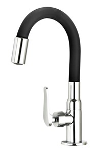 ברז פרח מים קרים פית גומי שחורה AQUILA