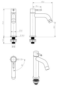 ברז פרח מים קרים ניקל AQUILA