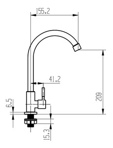 ברז פרח מים קרים גבוה ניקל מוברש AQUILA