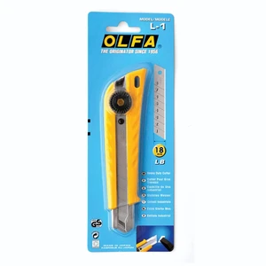סכין חיתוך תעשייתי אולפה L-1 – להב 18 מ"מ OLFA