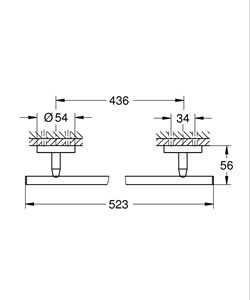 מתלה מגבות בודד 52 ס"מ BauCosmopolitan כרום ניקל