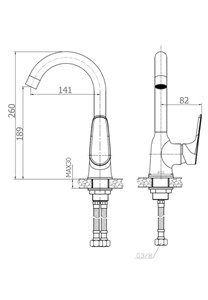 ברז פרח מעוגל נמוך KURIZA כרום ניקל AQUILA