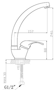 ברז פרח גבוה SWAN כרום ניקל AQUILA