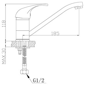 ברז פרח בינוני COLOMBA כרום ניקל AQUILA