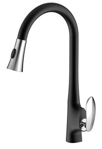 ברז מטבח נשלף DODO שחור/כרום AQUILA PREMIUM