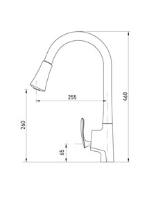 ברז מטבח נשלף DODO שחור/כרום AQUILA PREMIUM