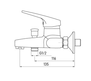 ברז אמבט PATO כרום ניקל AQUILA