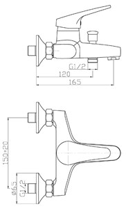 ברז אמבט MARINA כרום ניקל AQUILA
