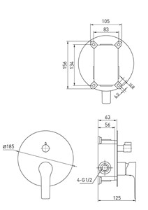 אינטרפוץ 4 דרך עם קופסת הגנה PAGALO שחור AQUILA PREMIUM