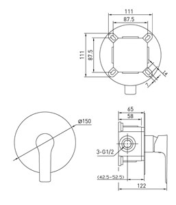אינטרפוץ 3 דרך עם קופסת הגנה ARAO כרום AQUILA PREMIUM