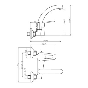 ברז קיר נמוך CAPINERA כרום ניקל AQUILA
