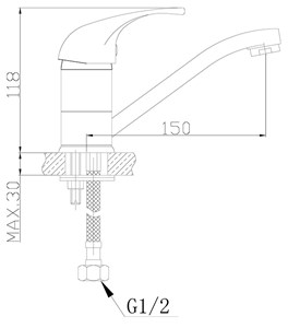 ברז פרח קצר COLOMBA כרום ניקל AQUILA