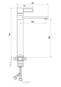 ברז פרח גבוה MATTEO שחור/זהב מוברש AQUILA PREMIUM