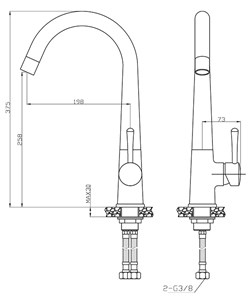 ברז פרח FALCO כרום ניקל AQUILA