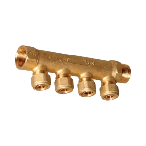 מחלק פליז NTM מידה 16 x 1 עובי דופן 2.2 מס' יציאות 3