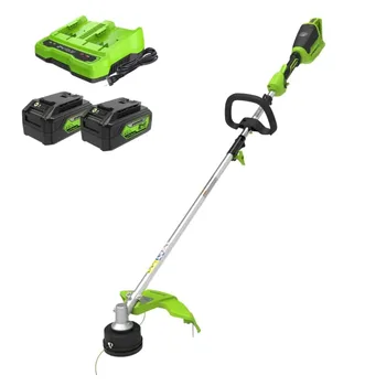 חרמש נטען 33 ס"מ 48V עם 2 סוללות 5 אמפר ומטען כפול - Greenworks ST48L4410