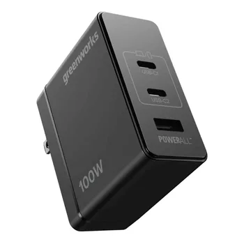 מטען USB-C 24V 100W עם 3 כניסות טעינה וכבל 1 מטר - Greenworks AP100EB