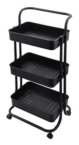 עגלת אחסון 3 שלבים שחור SPACE