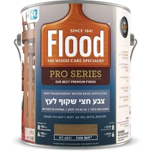 צבע לעץ חצי שקוף בשכבה אחת בלבד FLOOD