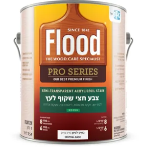 צבע לעץ חצי שקוף 1 גלון FLOOD
