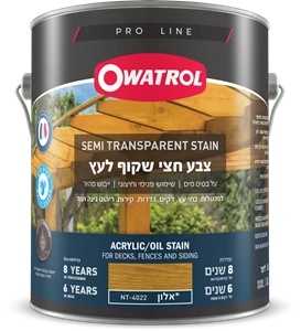 צבע לעץ חצי שקוף בשכבה אחת בלבד- אווטרול 3.6 ליטר