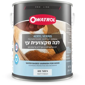 לכה פוליאריתנית מקצועית לעץ לשימוש פנימי על בסיס מים - אווטרול 750 מ"ל