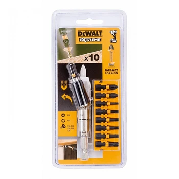 סט ביטים 10 יחידות עם מוביל מתכוונן DeWalt דיוולט