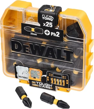 סט ביטים 25 יחידות מקצועי 25 מ"מ PH2 מחוסם DEWALT דיוולט