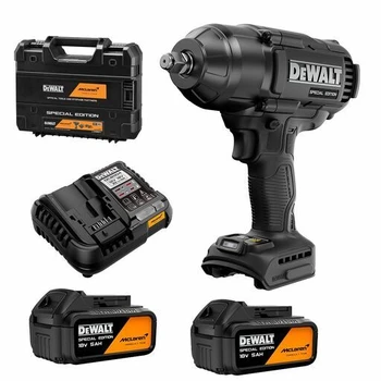 סט מפתח רטיטה 18V עוצמתי 1/2 מסדרת מקלארן + שתי סוללות 5Ah דיוולט DEWALT
