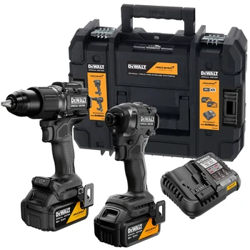 סט אימפקט ומקדחה רוטטת 18V מסדרת מקלארן + שתי סוללות 5Ah דיוולט DEWALT