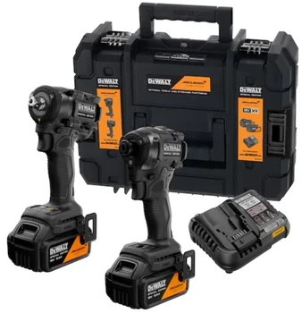 סט אימפקט ומפתח רטיטה 18V מסדרת מקלארן + שתי סוללות 5Ah דיוולט DEWALT