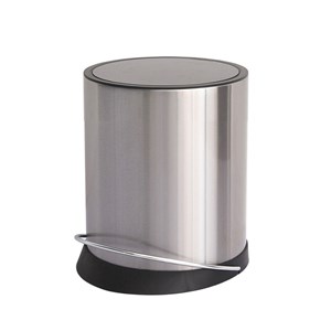 פח אשפה עגול 3 ליטר Flat Top + דוושה וטריקה שקטה כרום