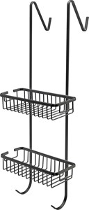 מדף תליה למקלחון דו-קומתי אלומיניום שחור AQUILA