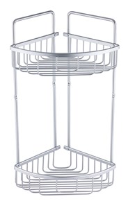 מדף פינתי לאמבטיה דו-קומתי אלומיניום כרום