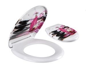 מושב אסלה טריקה שקטה התקנה עילית נחל+פרח סגול